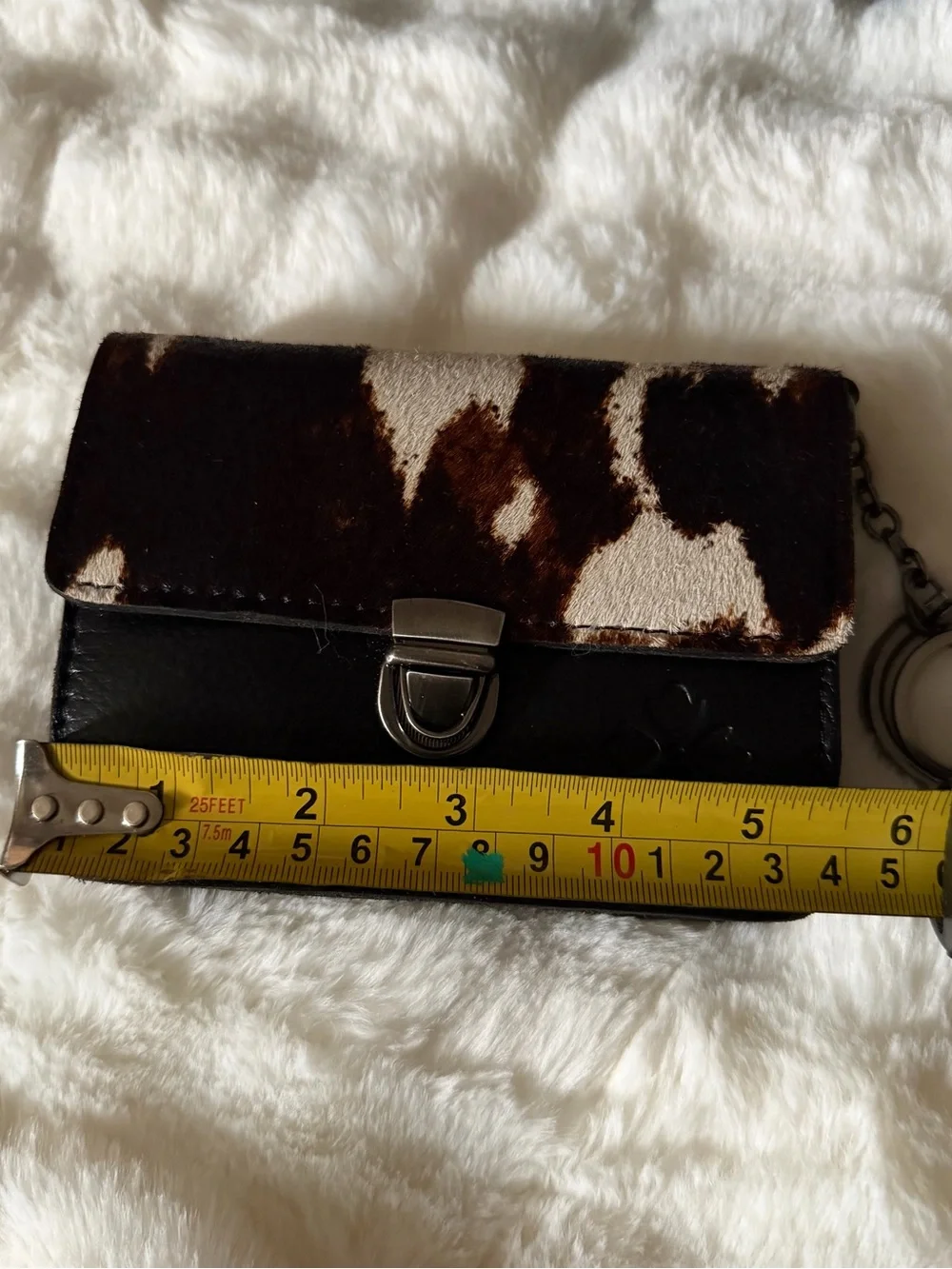 Patricia Nash Black Leather and Cowhide Clutch Wallet NWT